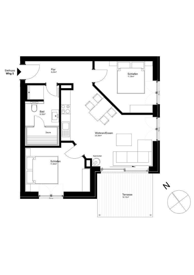 Sielhuus 5, Ferienwohnung Mit Sauna In Fedderwardersiel Butjadingen Exteriör bild